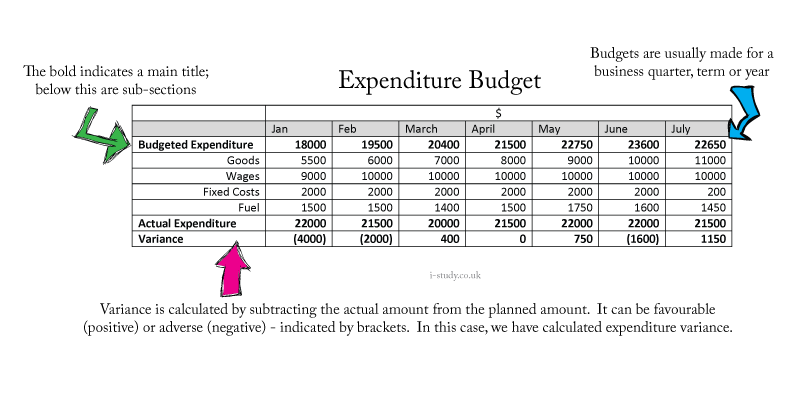 IB business studies budgets 